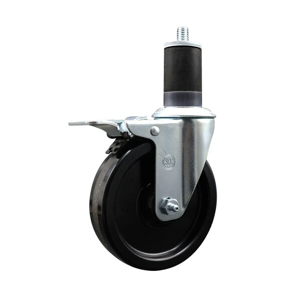 5'' SS Phenolic Swivel 1-5/8'' Expanding Stem Caster Total Lock Brake